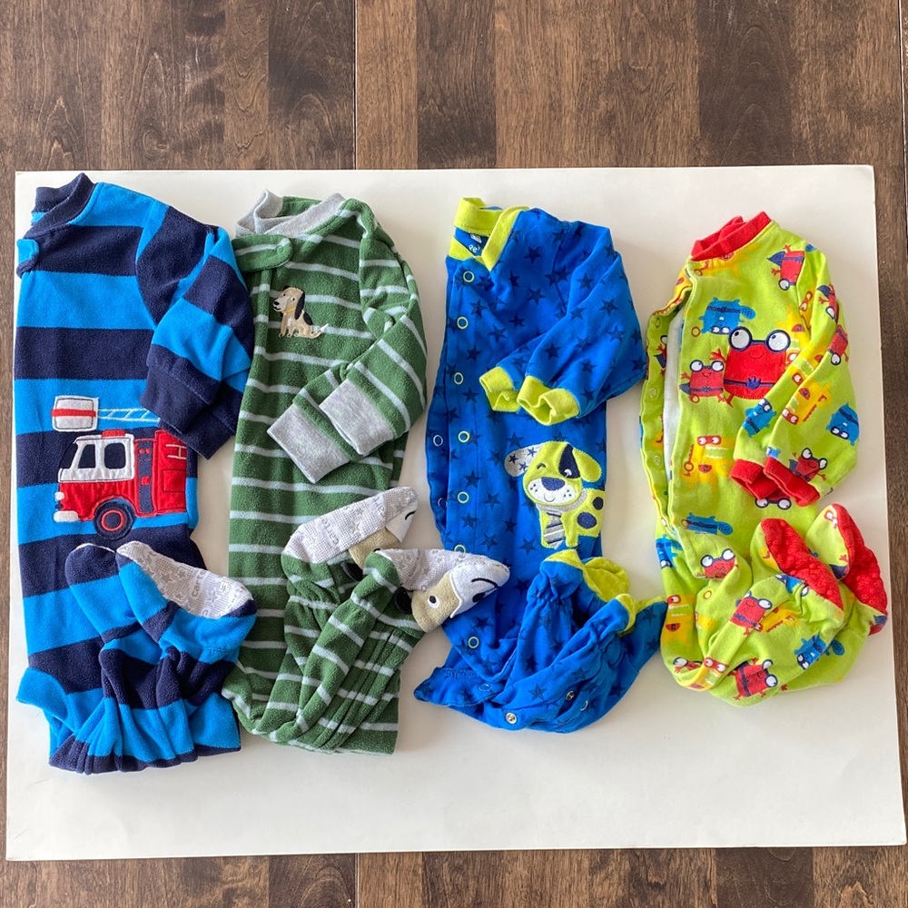 BABY Carter's and Pekkle Striped and Patterned Pajama Footies Onesie